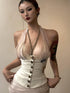 mss studio Soft Old Money Double Layer Slimming Sexy Women&