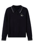 Academy Style Polo Knit With Embroidered Kitty And Heart