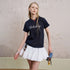 DIDDI MODA Casual Cotton Tee With Colorful Embroidered Letters