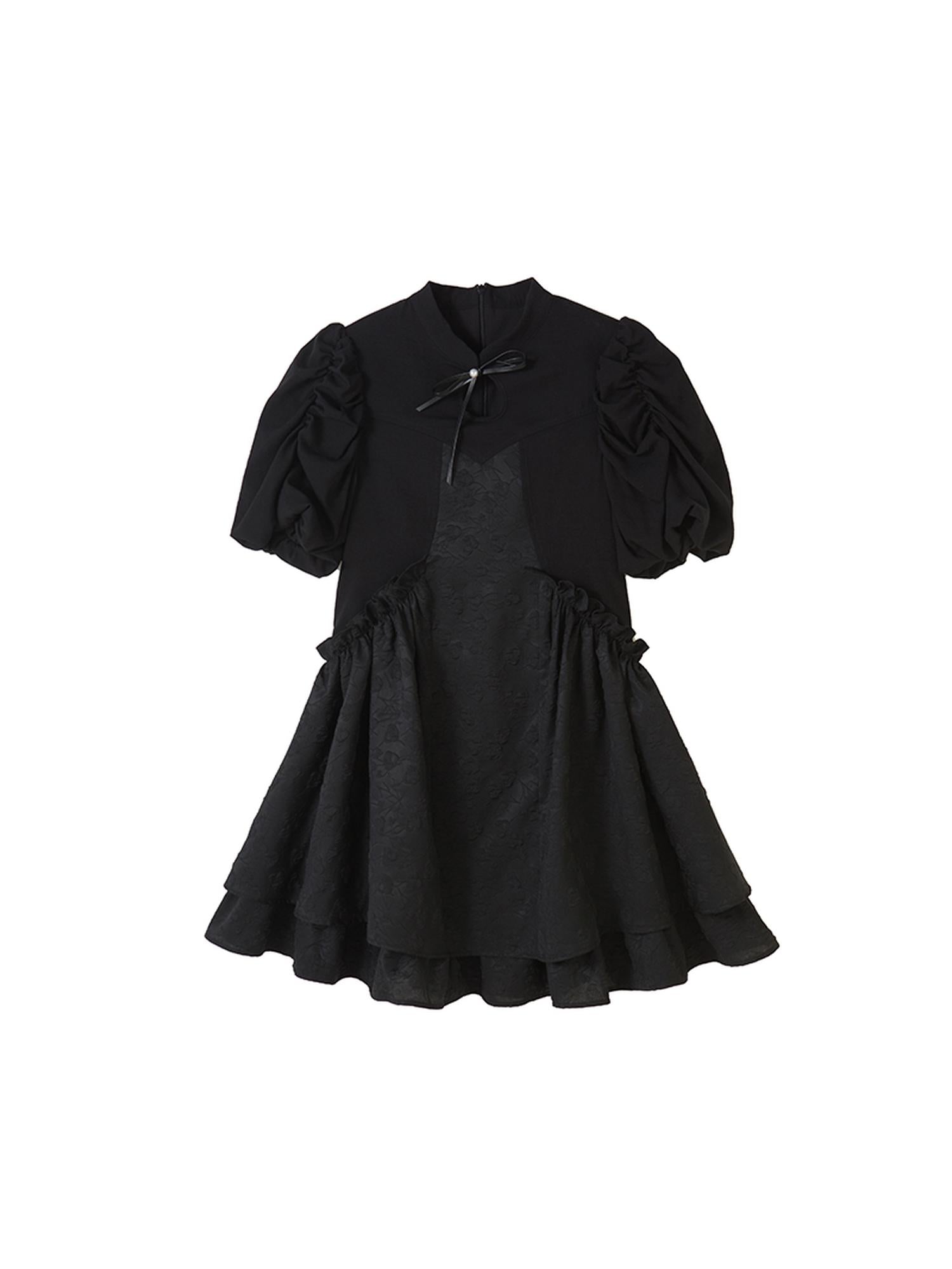 Elegant Qipao Bubble Sleeve Dress