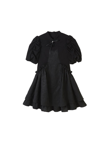 Elegant Qipao Bubble Sleeve Dress