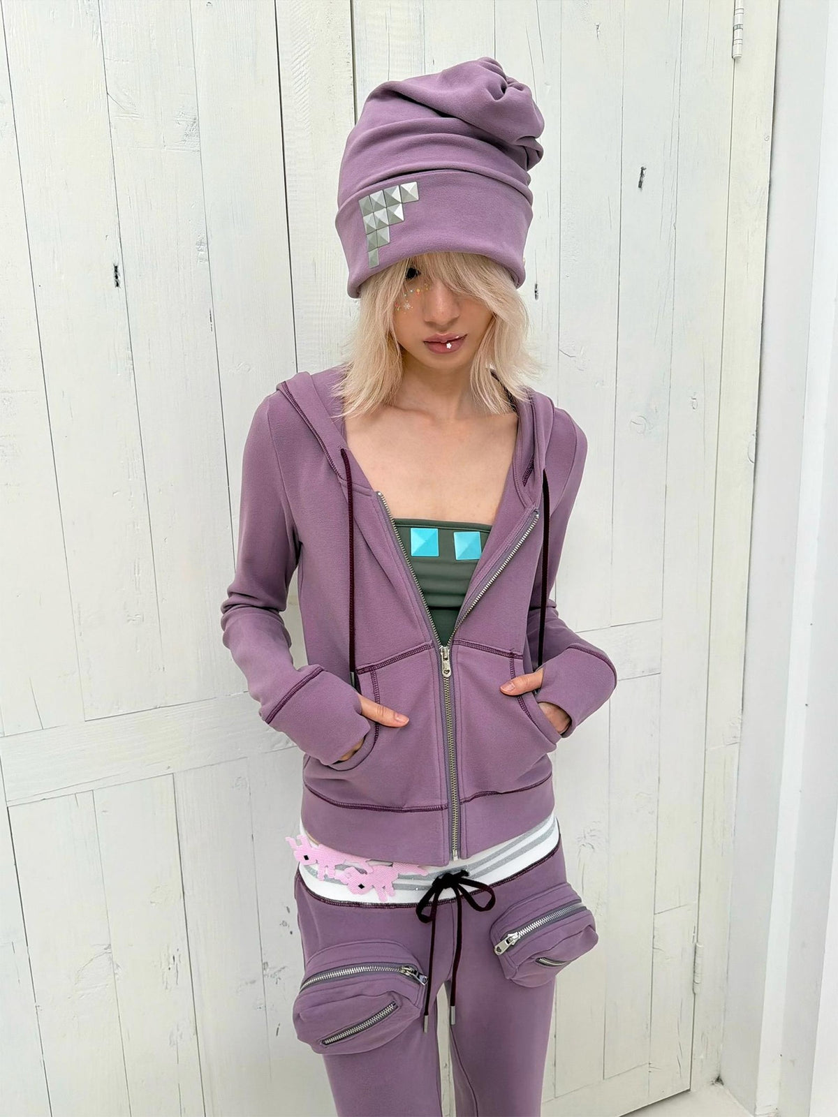 nit alcove Double Layer Flipped Brim Warm Beanie Women&