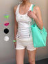 nit alcove Multi Color Spaghetti Garter U Neck Slim Breathable Women&