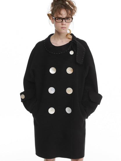 nit alcove Shell Button Double Breasted Women&