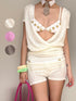 nit alcove Tricolor Beach Bikini Cover Up Two Piece Women&