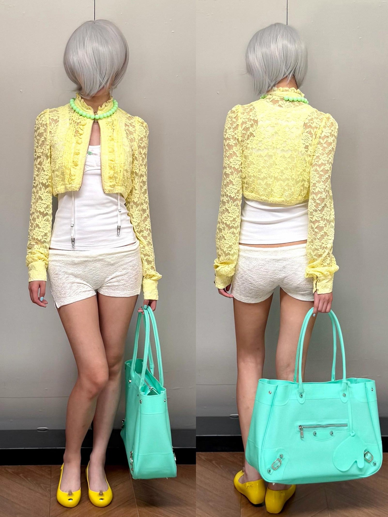 nit alcove Tricolor Lace Floral Long Sleeve Women&