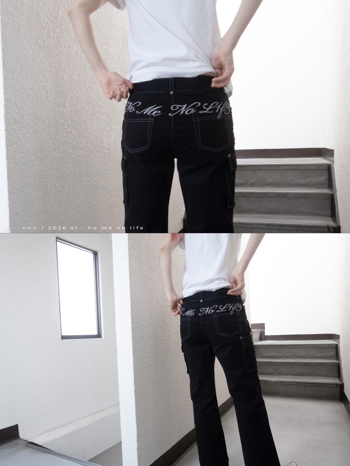 nnn society Distressed Metal Hardware Exposed Stitching Slim Women&