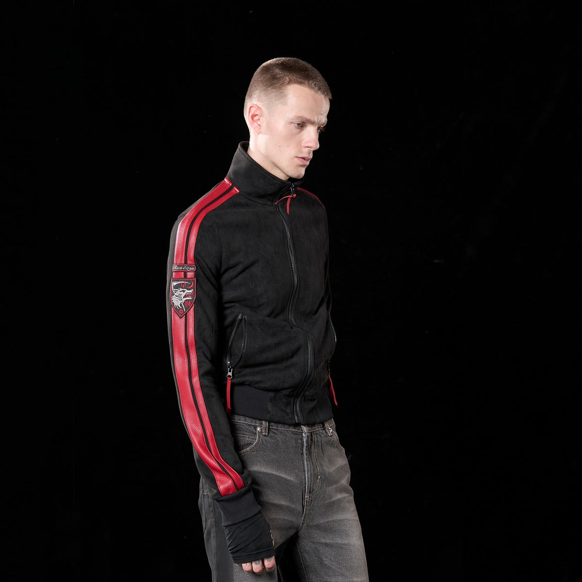 no_E_mosen_Black_Red_Embroidered_Suede_Slim_Fit_Women&