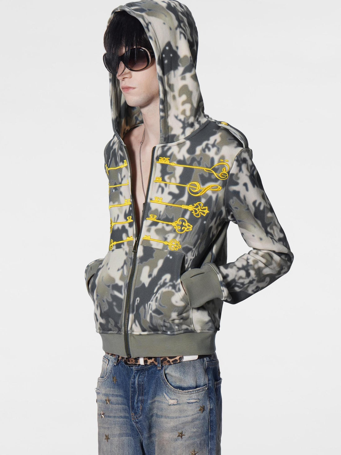 no E mosen Camouflage Napoleon Embroidered Color Block Women&