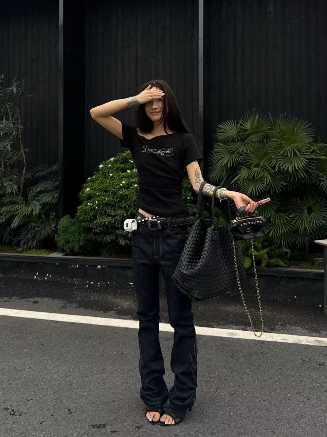 no E mosen Chain Embroidered Slim Fit Women&