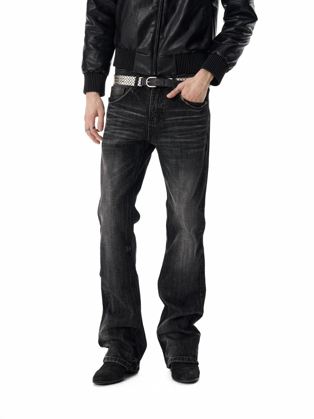 no E mosen Chain Pocket Washed Slim Fit Women&