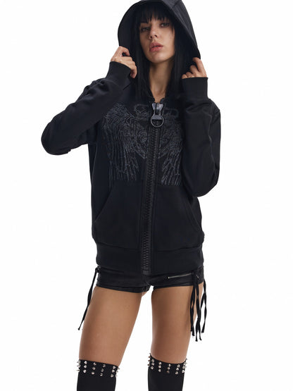 Crown Wings Glitter Print Fitted Women&