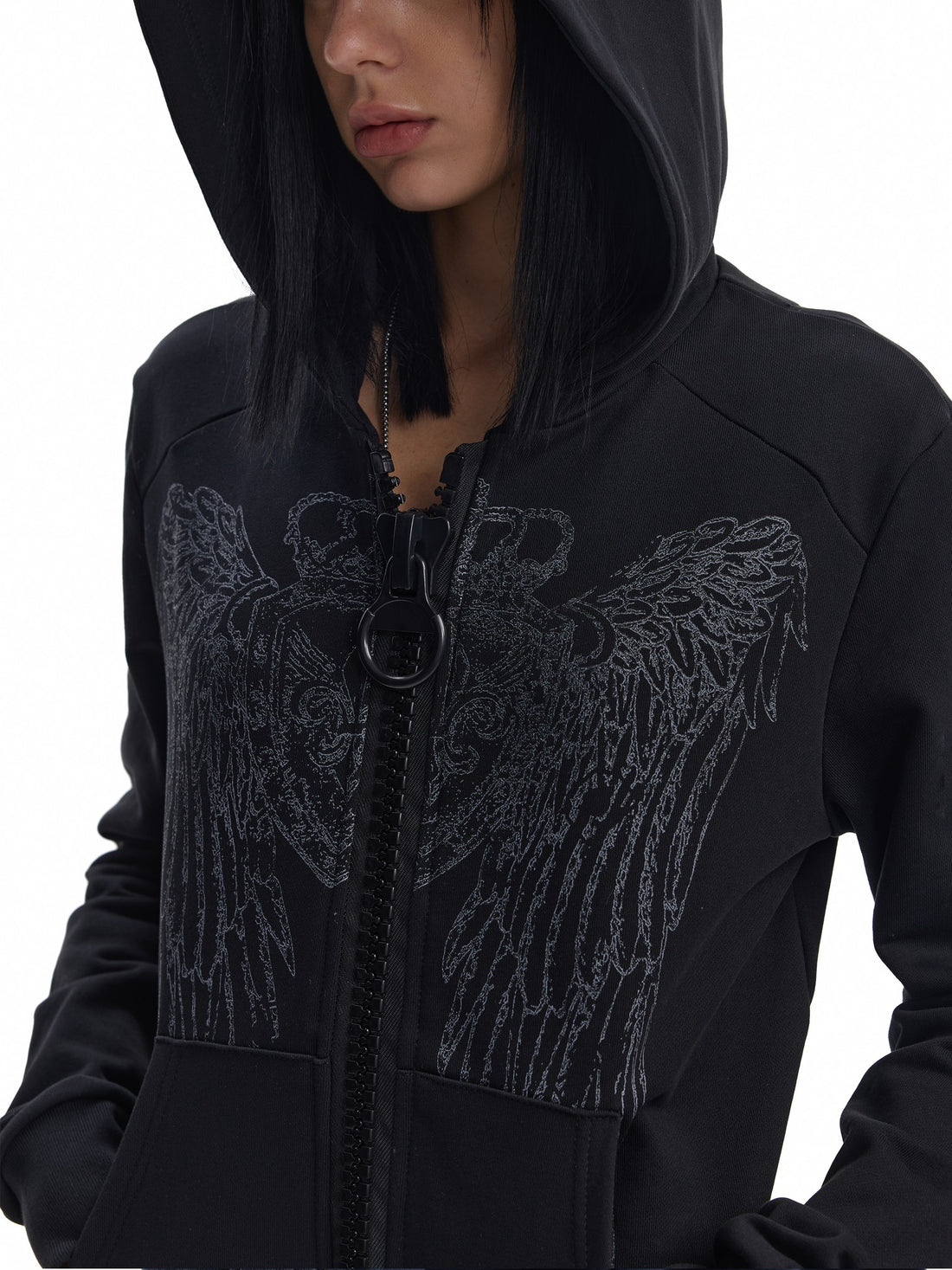 Crown Wings Glitter Print Fitted Women&
