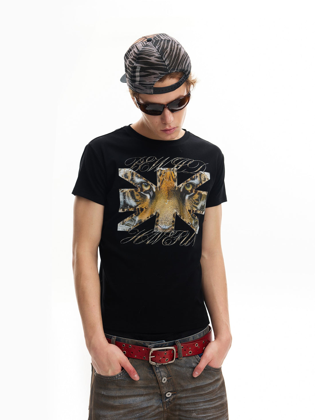 no E mosen Digital Print Tiger Graphic Streetwear Women&