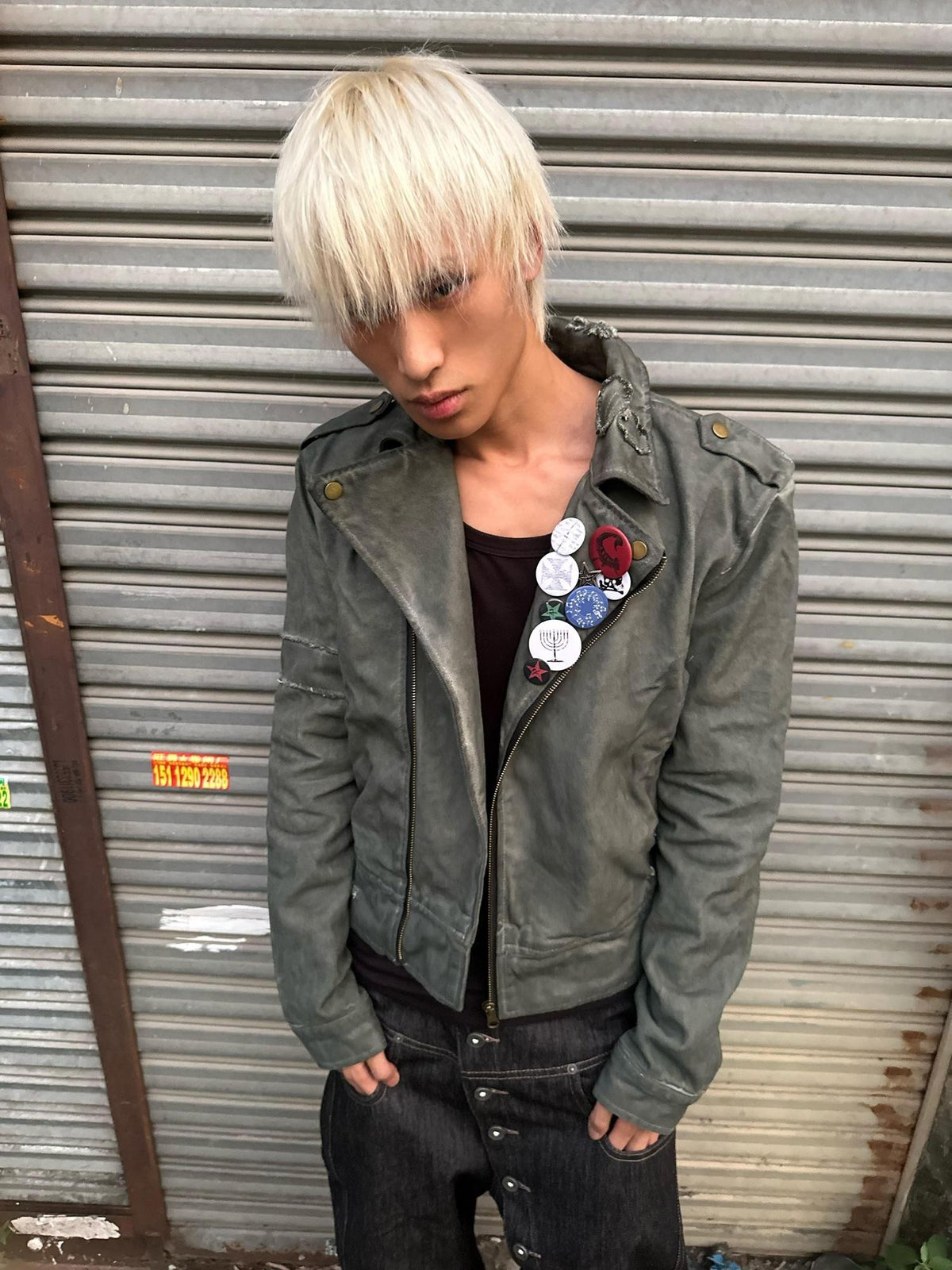 no E mosen Distressed Washed Embroidered Badge Slim Fit Women&