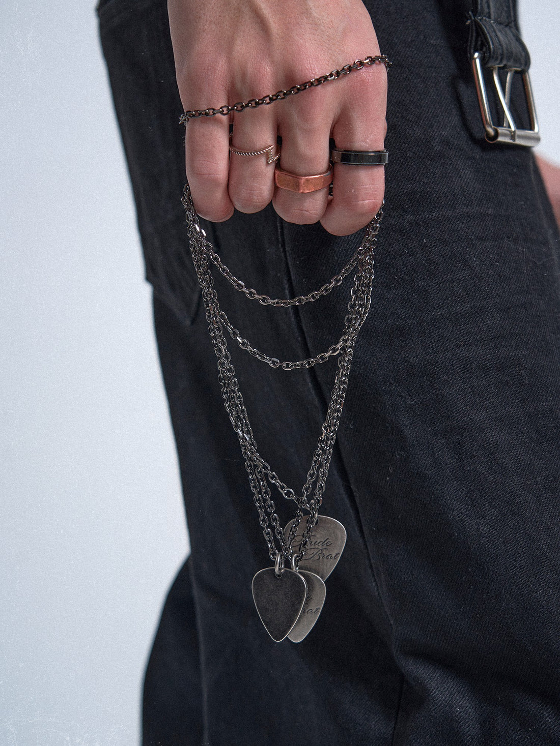 no E mosen Electroplated Silver Distressed Rock Bad Boy Cross Chain Women&