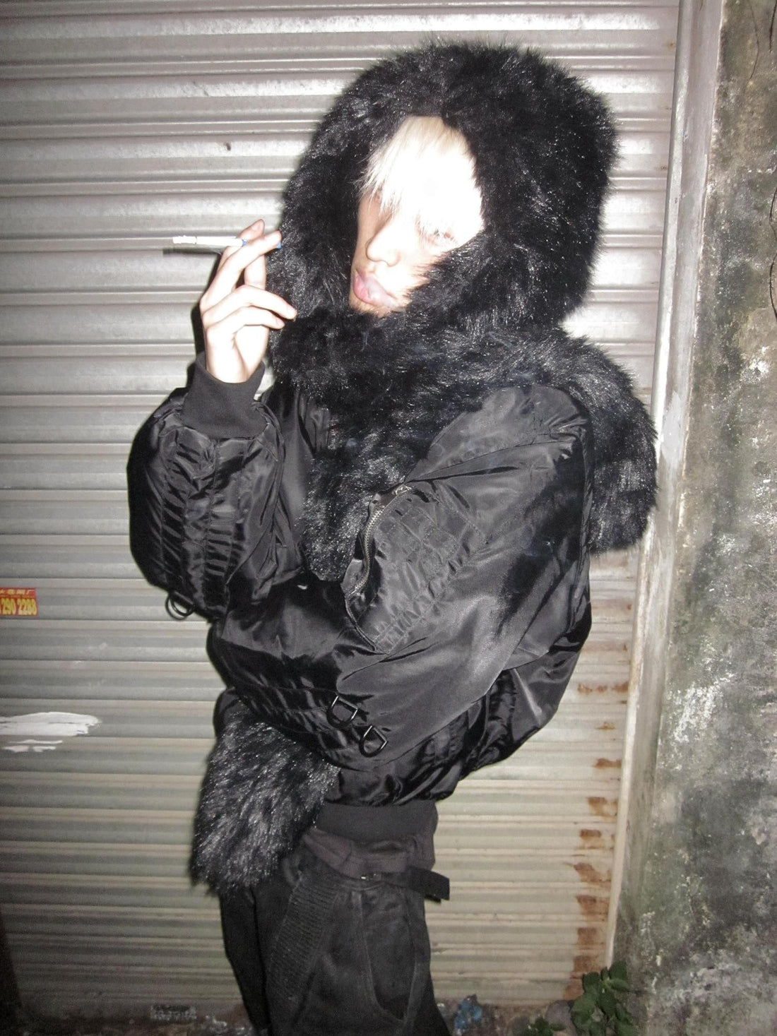no E mosen Embroidered Detachable Fur Scarf Hooded Women&
