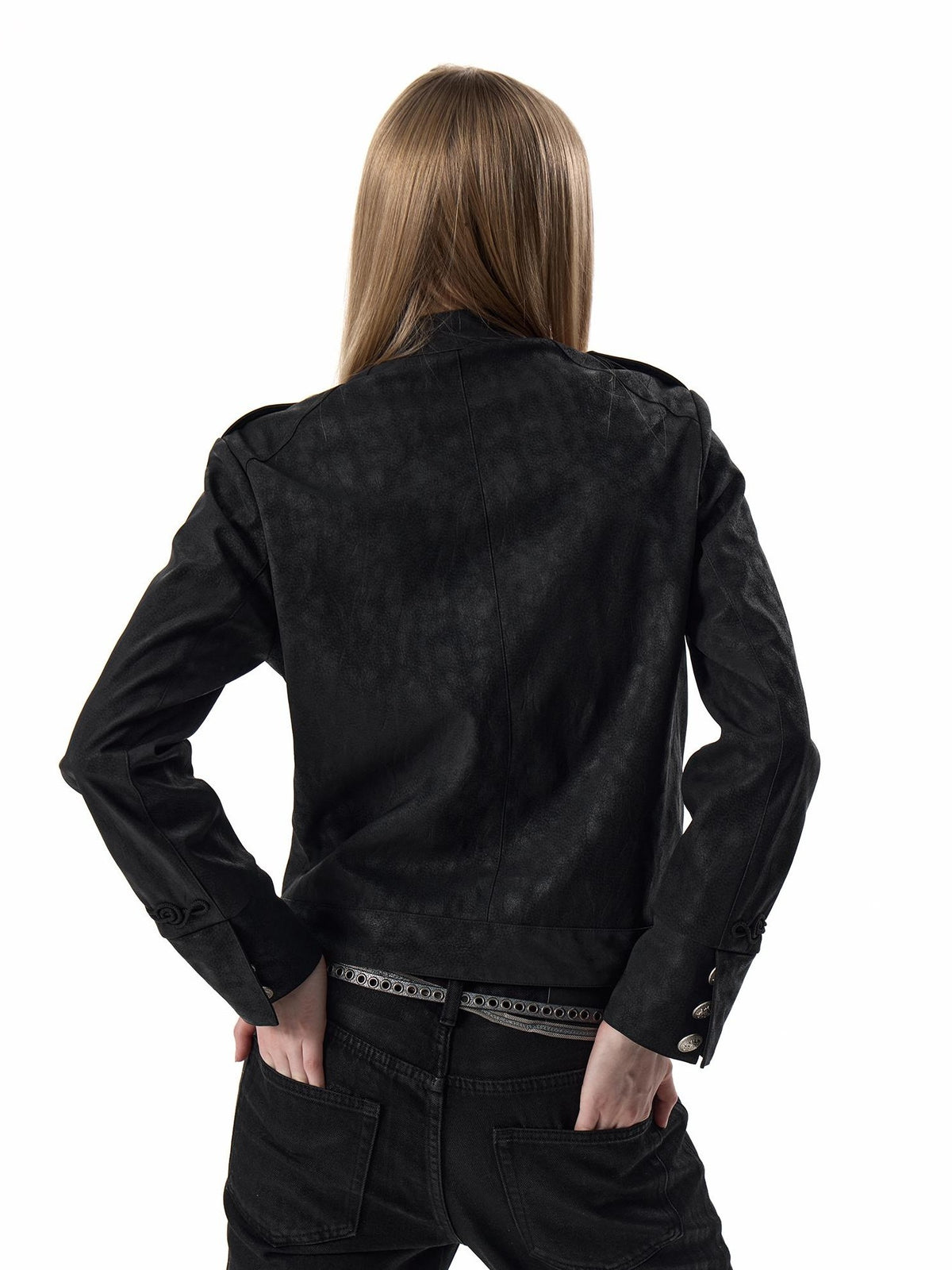 no E mosen Embroidered Napoleon Fit Pu Women&
