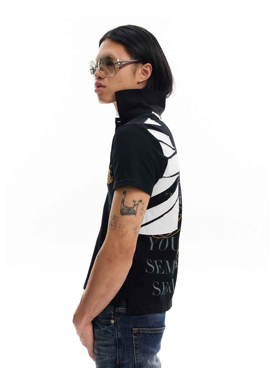 no E mosen Embroidered Union Jack Patch Print Streetwear Women&