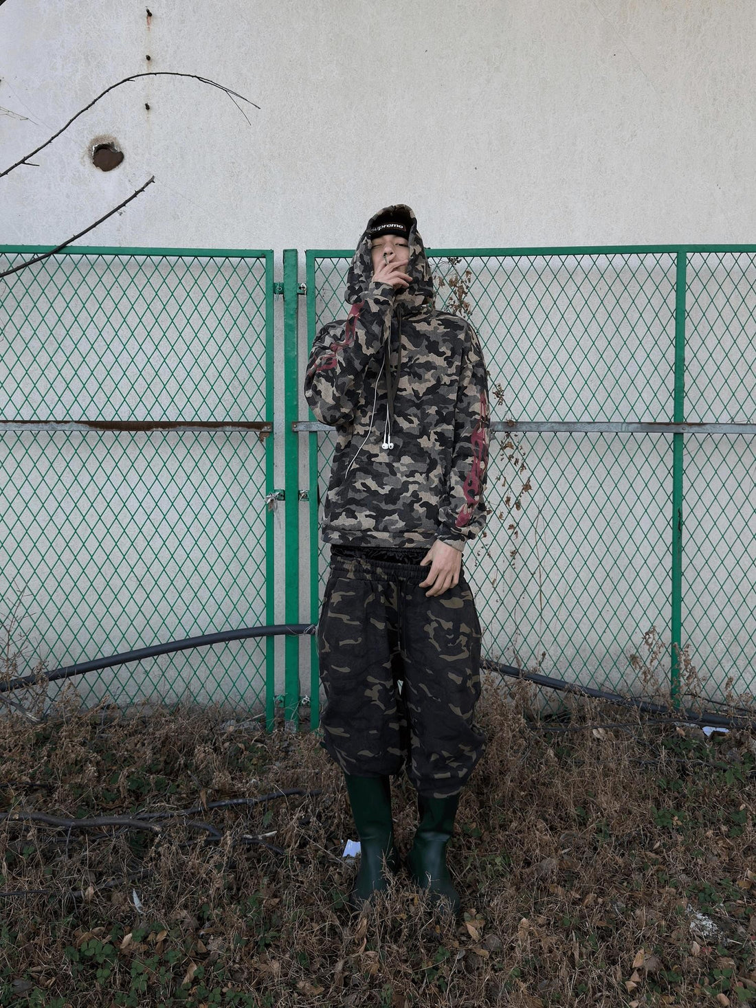 no E mosen Flame Camo Waffle Digital Print Women&