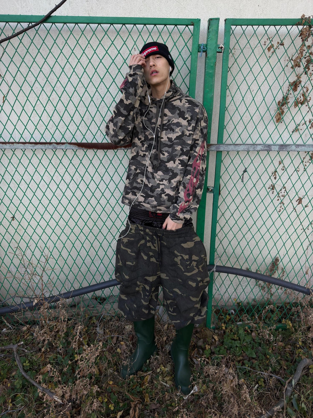 no E mosen Flame Camo Waffle Digital Print Women&