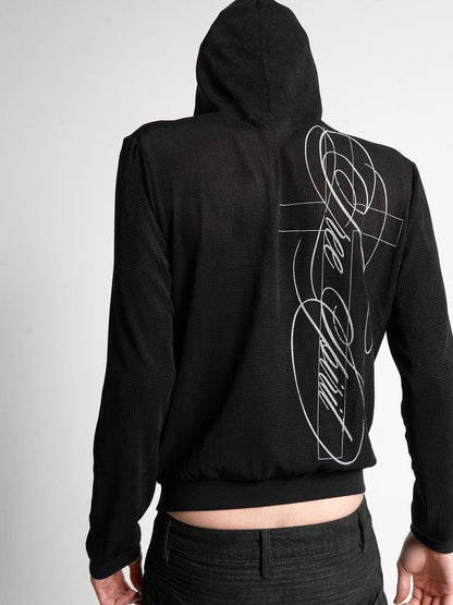 no E mosen Hollow Print Zip Up Women&