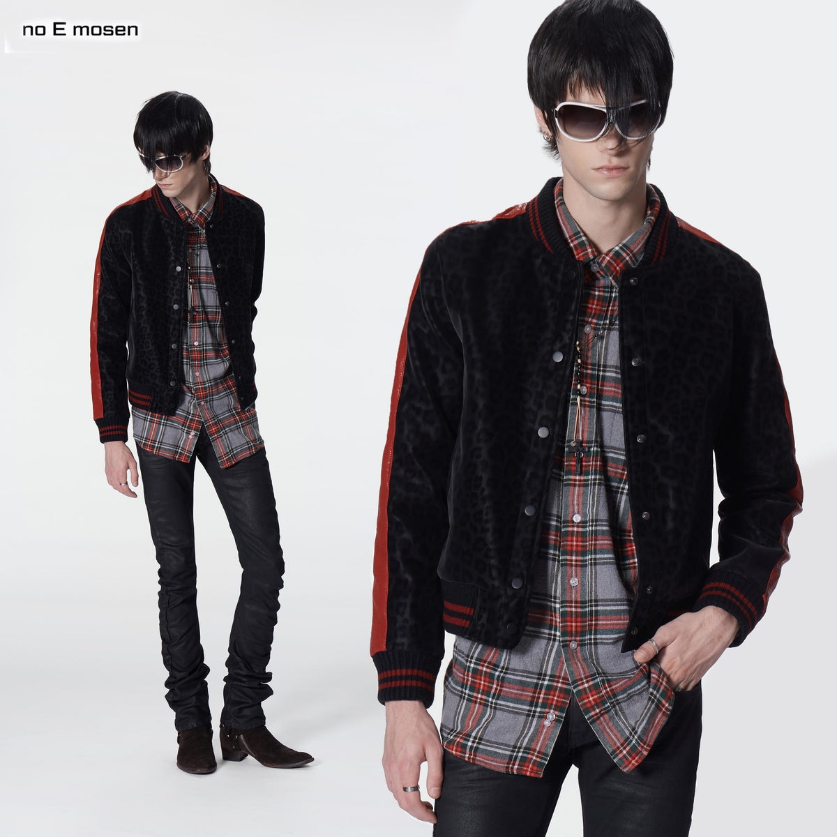no_E_mosen_Leopard_Print_Black_Red_Color_Block_Paneled_Slim_Fit_Women&