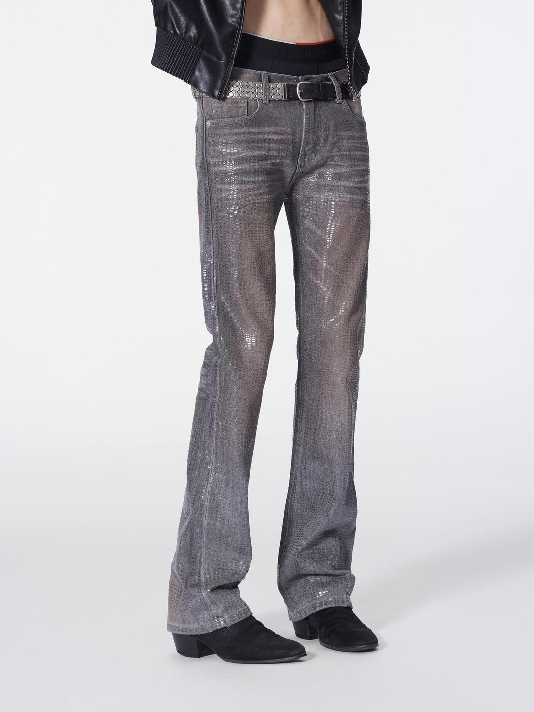no E mosen Rusty Wash Snake Scale Sequin Gradient Slim Fit Women&