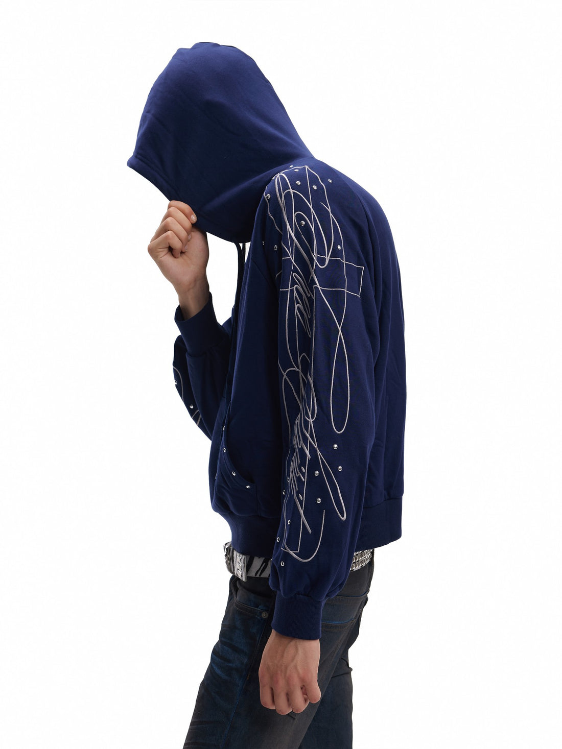 no E mosen Shiny Rhinestone Cross Embroidery Loose Streetwear Women&