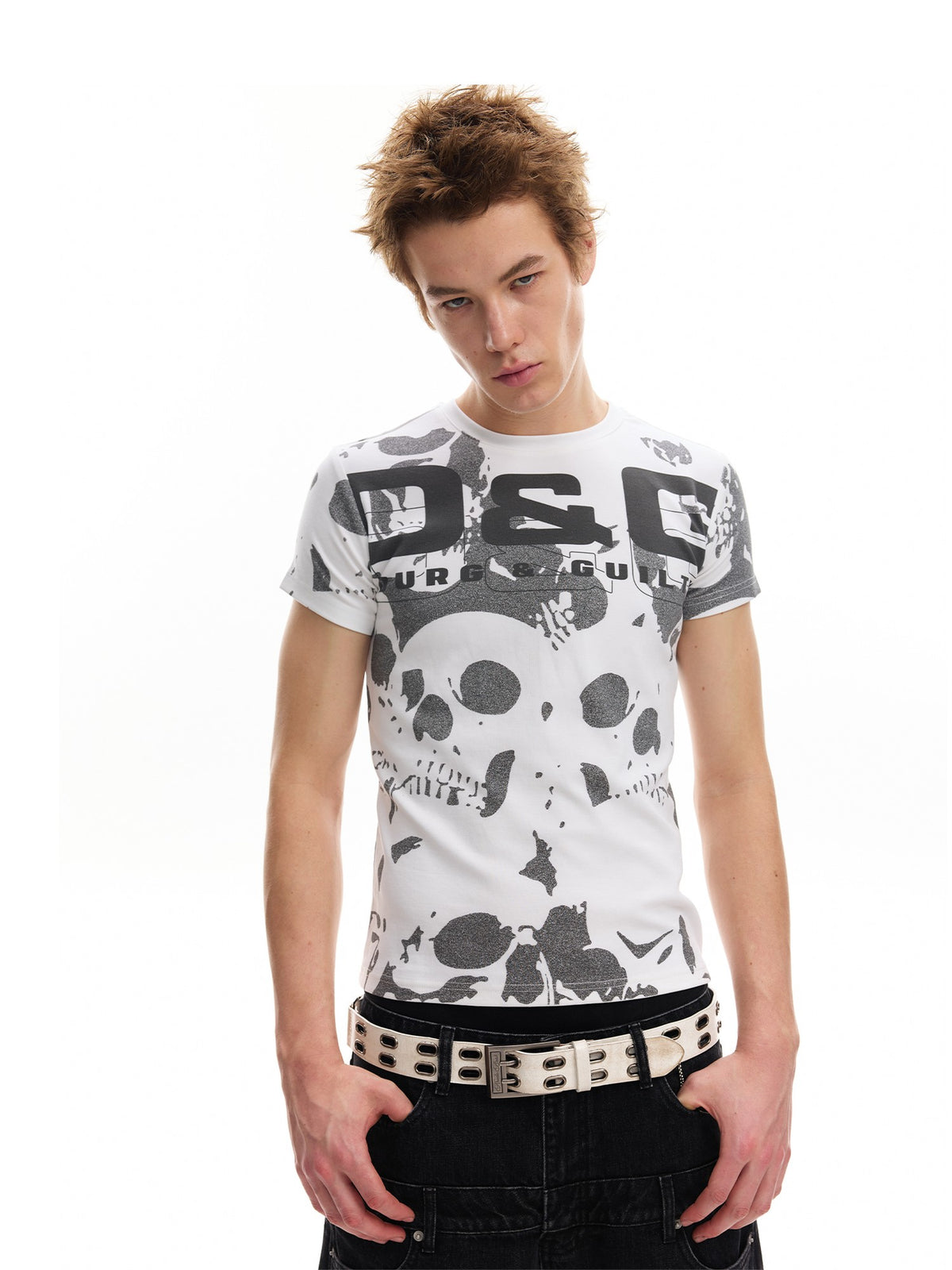 no E mosen Skull Allover Print Streetwear Digital Print Women&