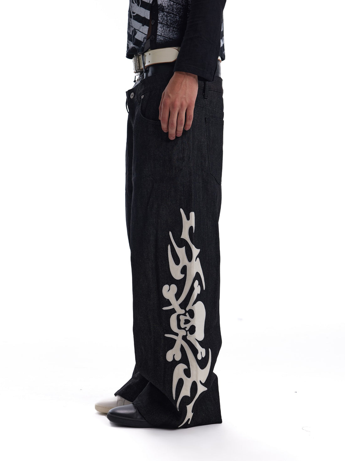 no E mosen Skull Embroidery Color Block Women&