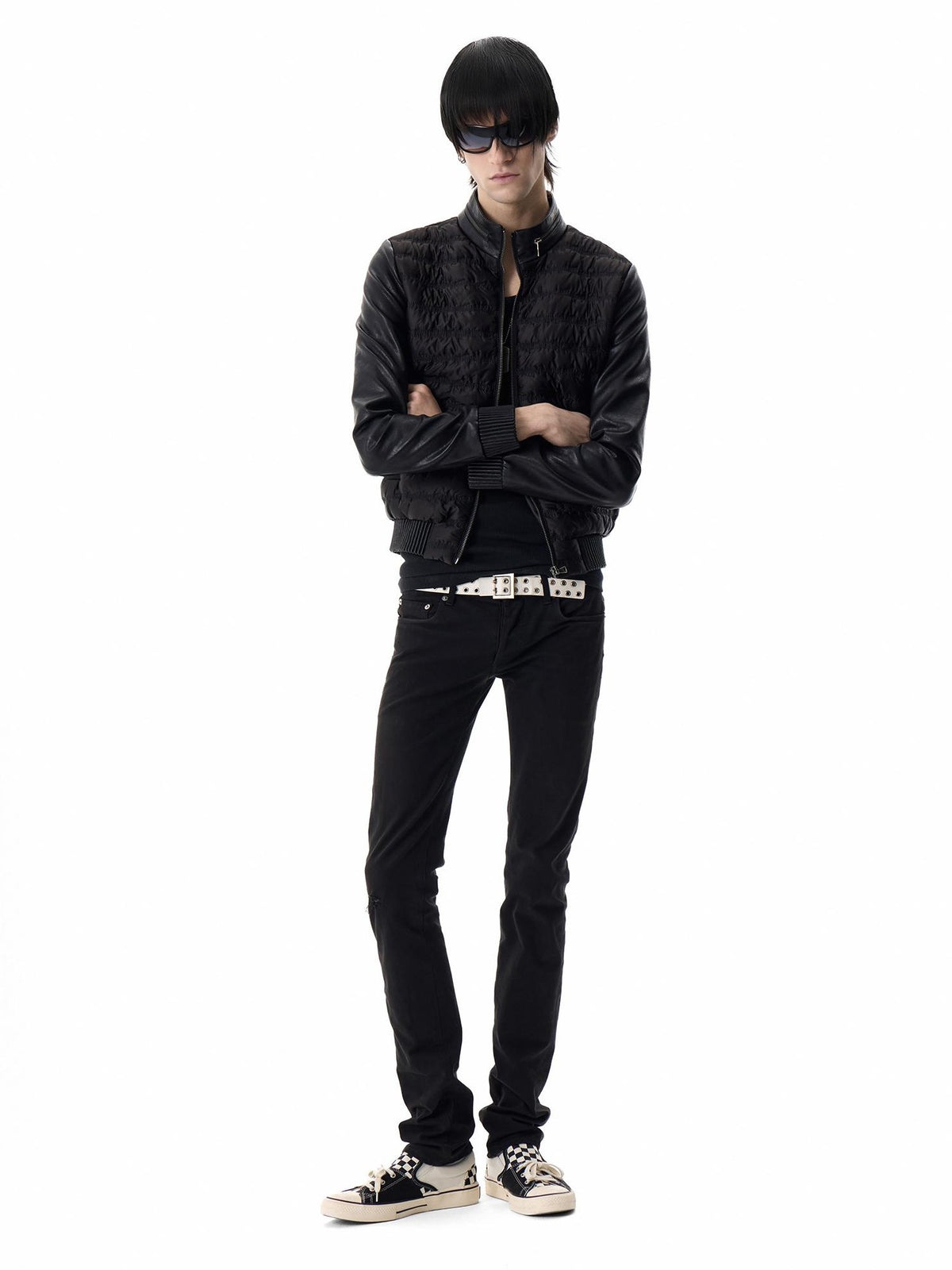 no E mosen Slim Fit Musical Note Faux Leather Panel Women&