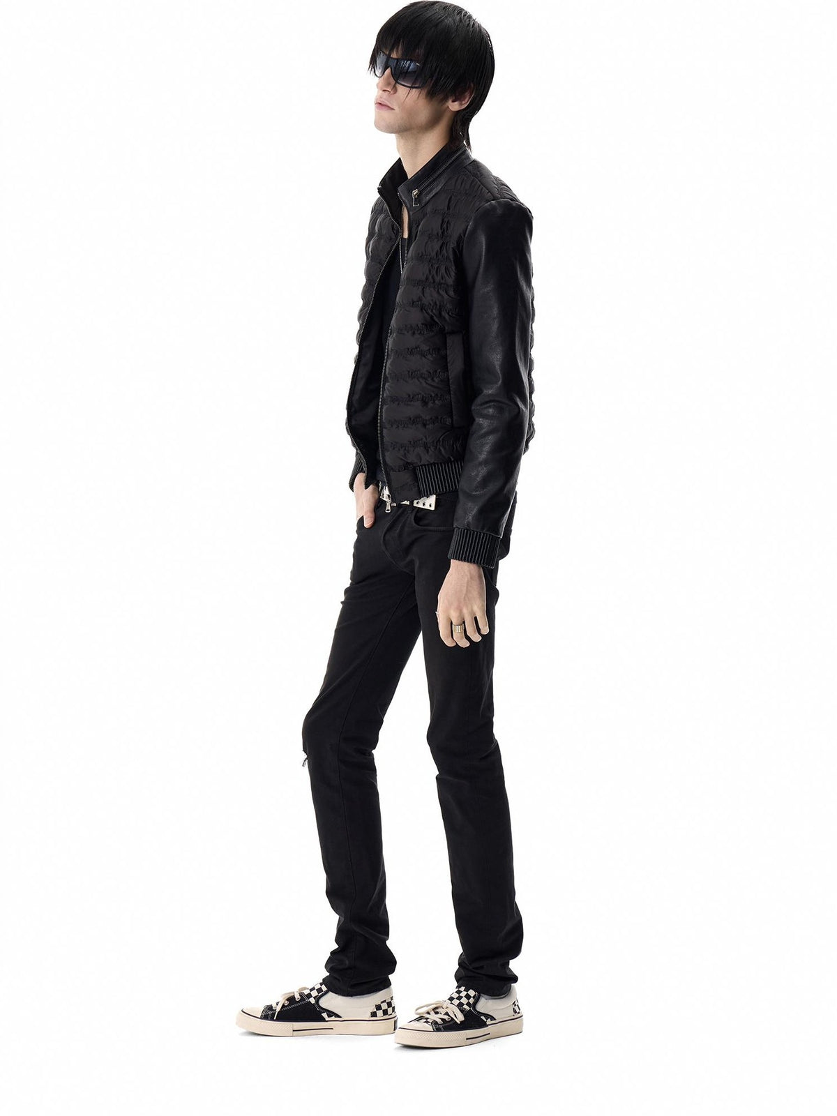 no E mosen Slim Fit Musical Note Faux Leather Panel Women&