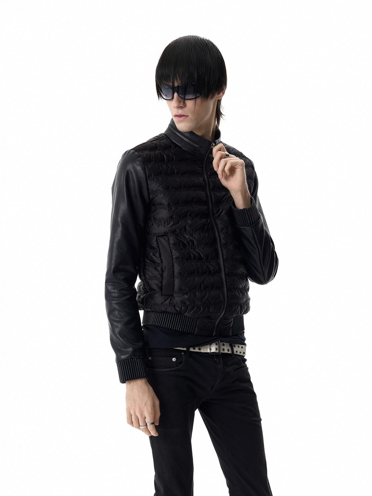 no E mosen Slim Fit Musical Note Faux Leather Panel Women&