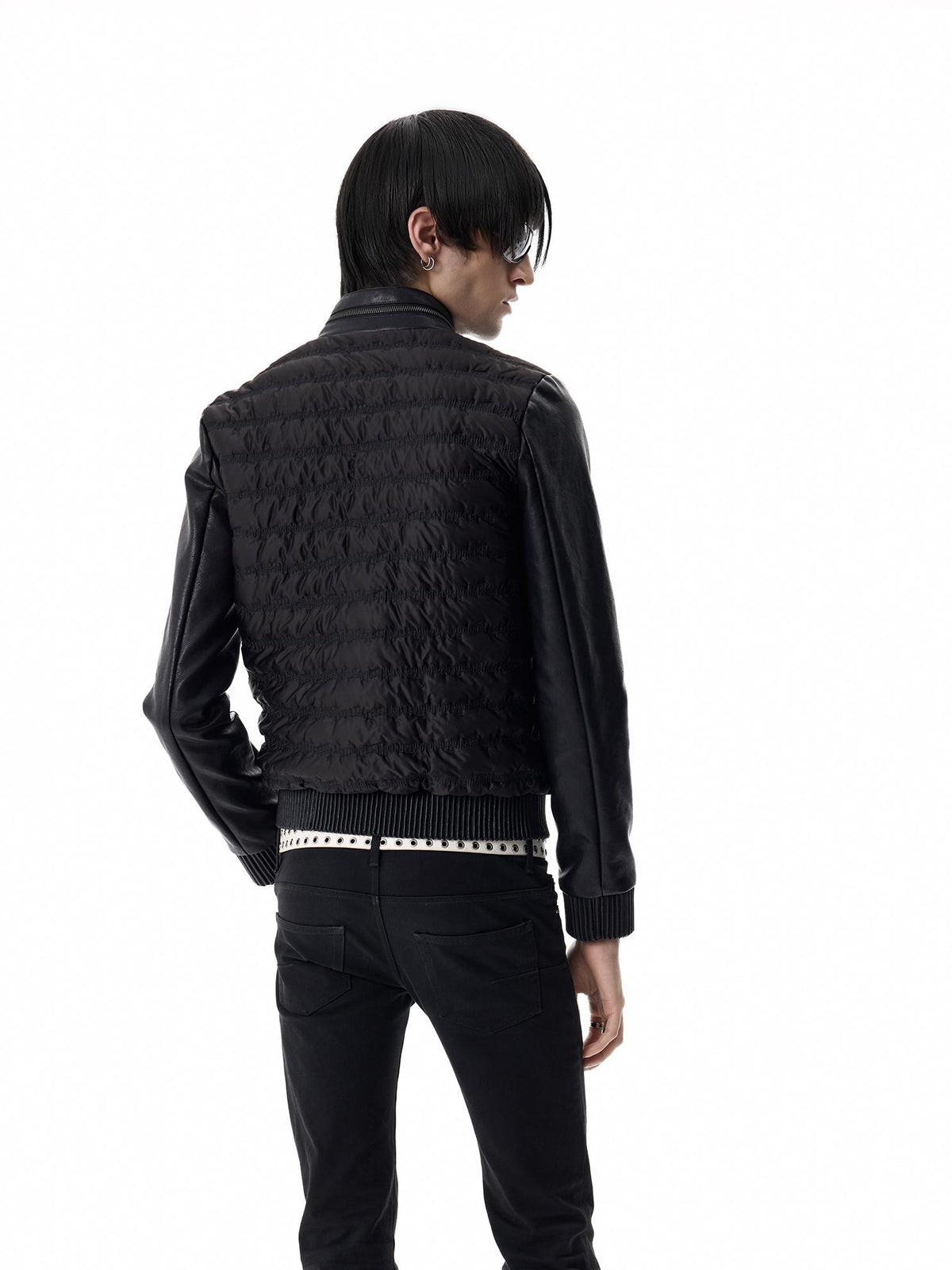 no E mosen Slim Fit Musical Note Faux Leather Panel Women&