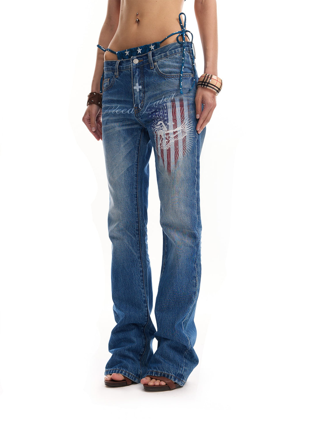 no E mosen Star Eagle Embroidery Print Women&