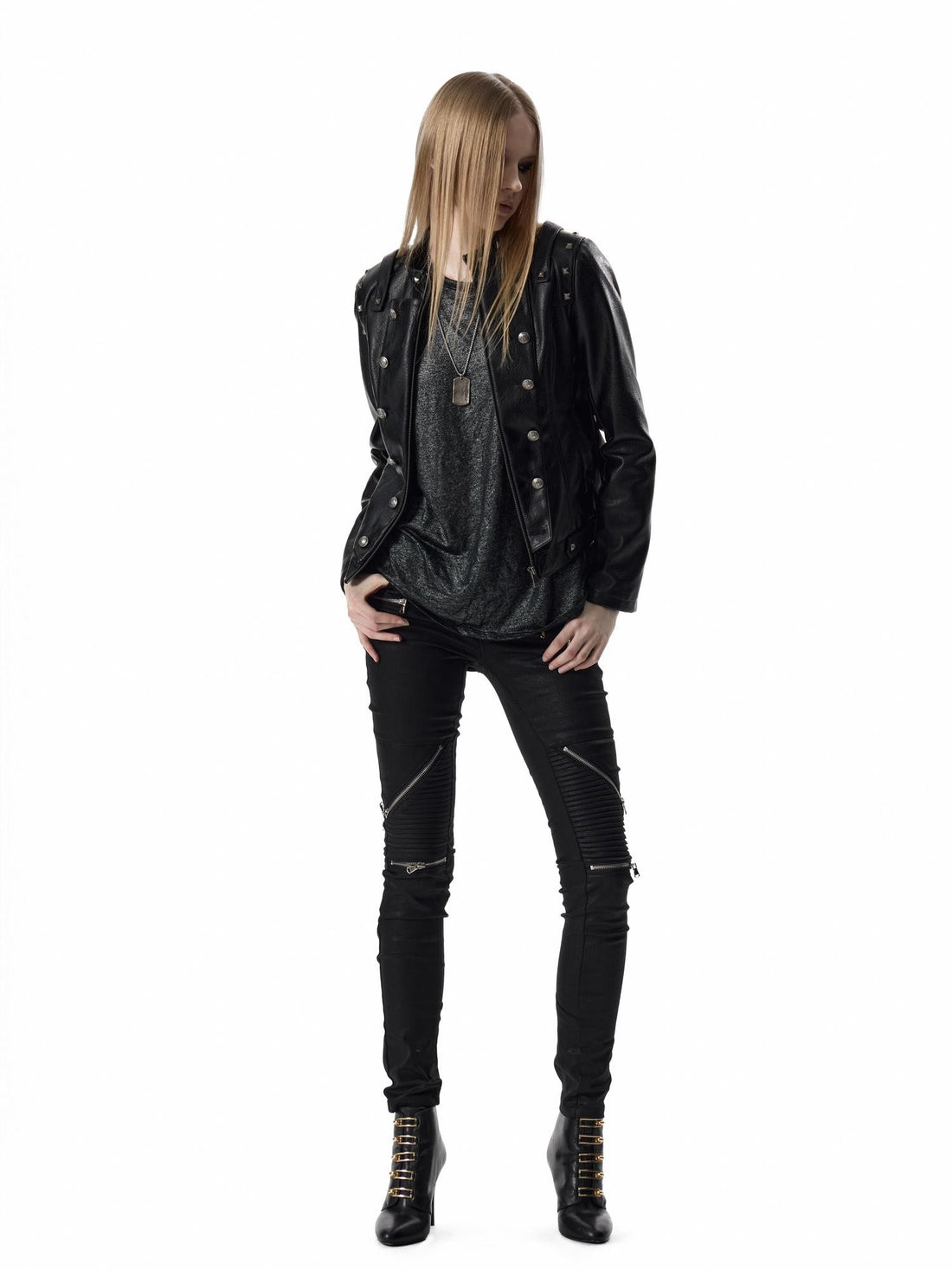 no E mosen Studded Double Breasted Slim Fit Women&