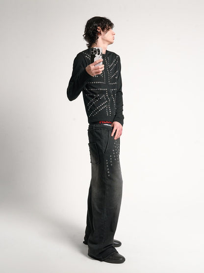 no E mosen Studded Rhinestone Embellished Slim Fit Women&