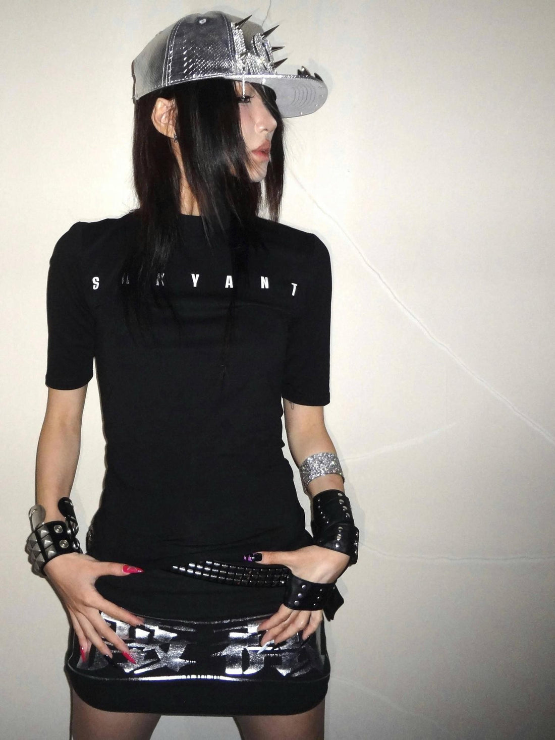 no E mosen Twin Tiger Print Half High Neck Slim Fit Cotton Women&