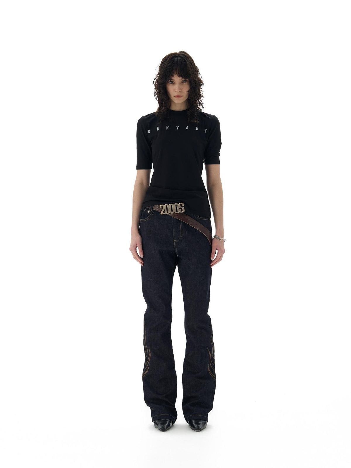 no E mosen Twin Tiger Print Half High Neck Slim Fit Cotton Women&