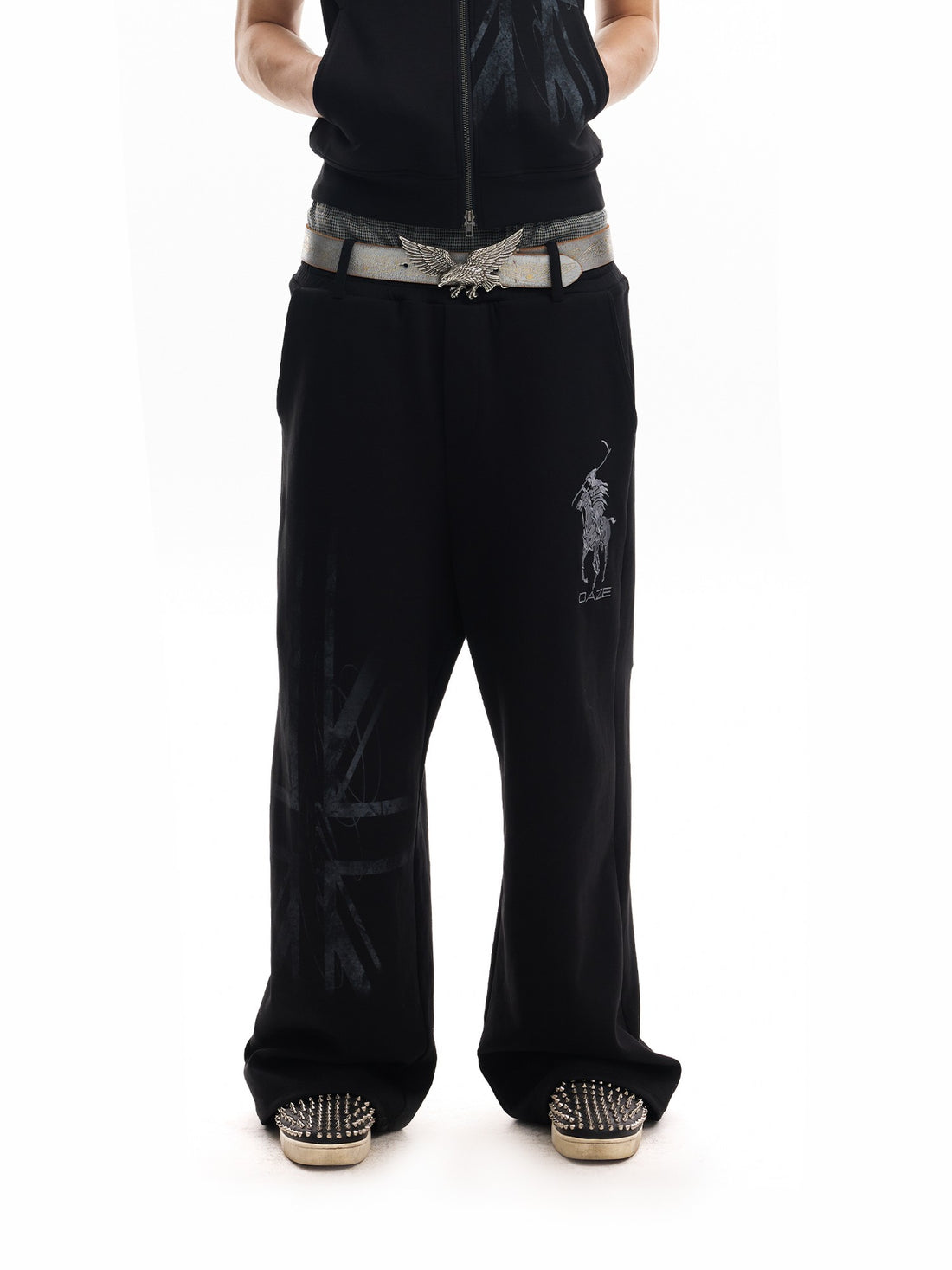 no E mosen Union Jack Print Grim Reaper Embroidery Women&
