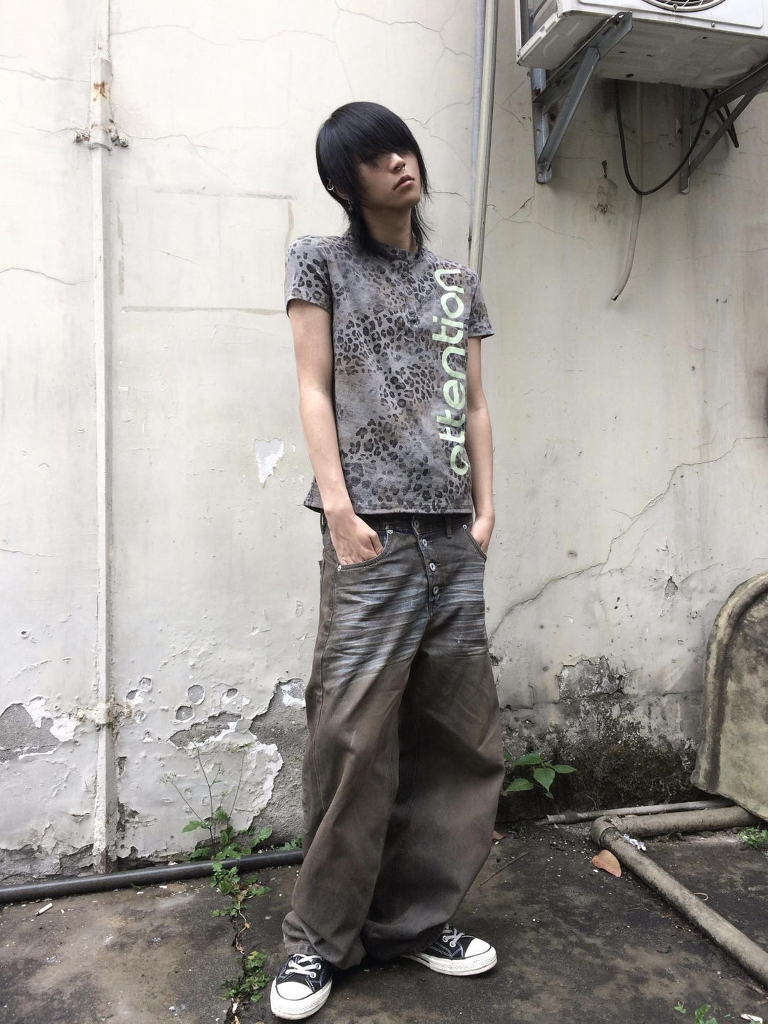 no E mosen Washed Baggy Distressed Women&