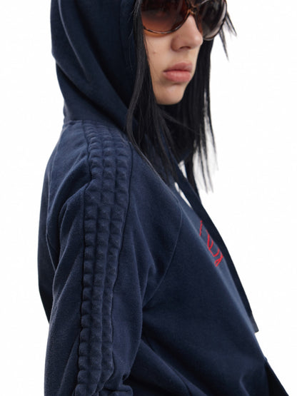 no E mosen Washed Blue Color Block Embroidery Women&