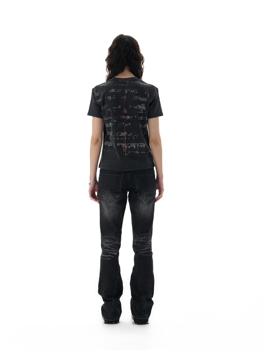 no E mosen Washed Distressed Embroidered Print American Style Women&