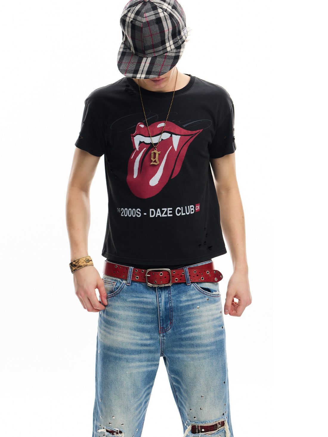 no E mosen Washed Distressed Graphic Print Streetwear Women&