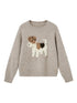 DIDDI MODA Fluffy Puppy Jacquard Sweater Cozy Cute Knitwear