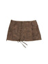 Washed Stitching Embroidered Leather Skirt