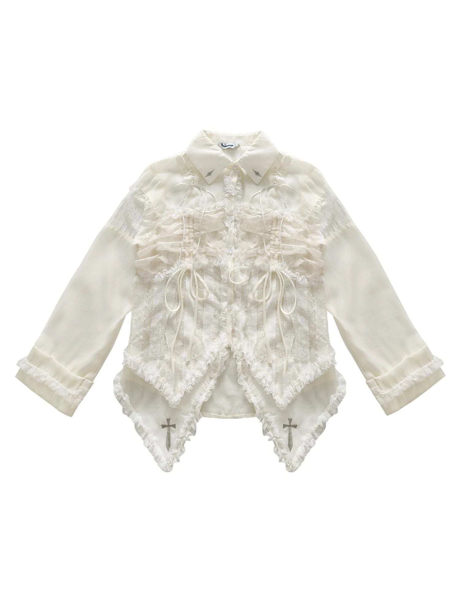 Mesh Chiffon Industrial Minimalist Oversized Shirt