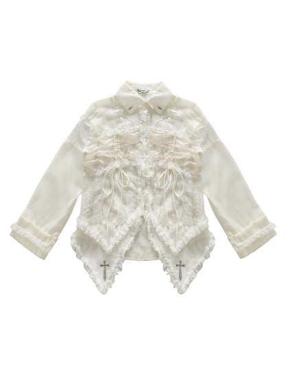 Mesh Chiffon Industrial Minimalist Oversized Shirt