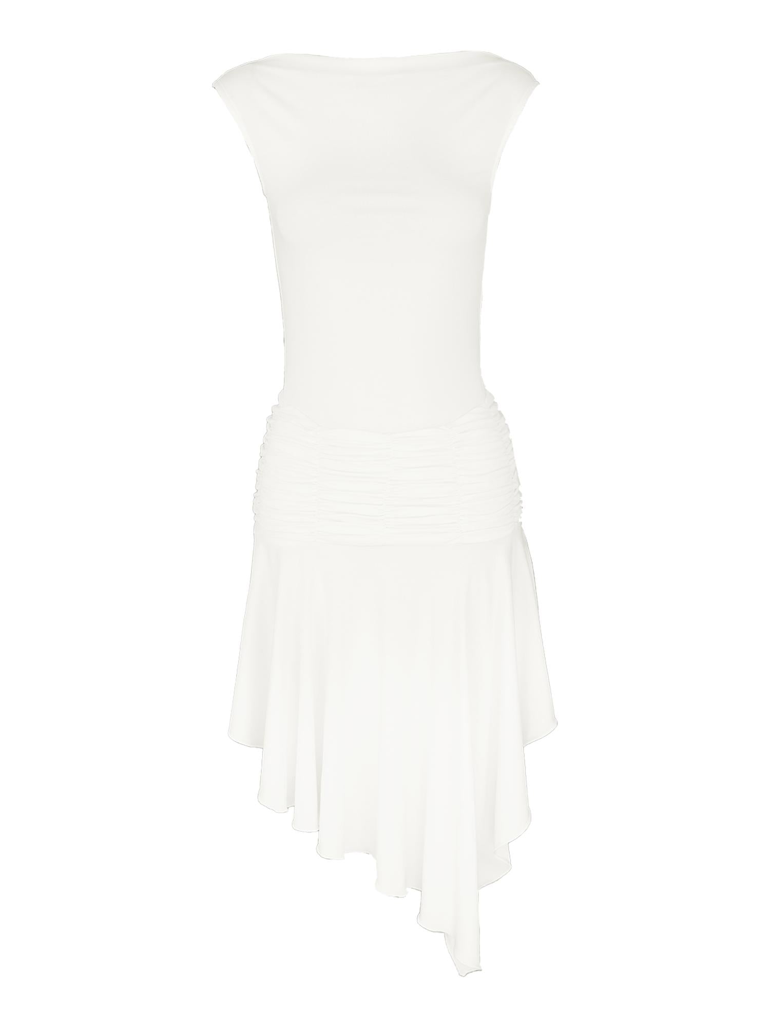 STRIKE A POSE 2025 Summer Cool Asymmetrical Ruffle Midi Dress